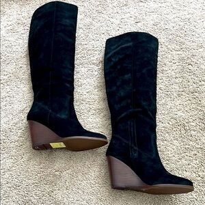 Jessica Simpson Caydee Suede Knee-High Wedge Boots